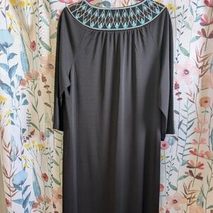 Bob Mackie Black Dress with Blue Accents